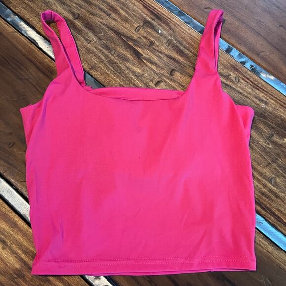 Pink Ruched Crop Tank Top | Size Small - Picture 2 of 4